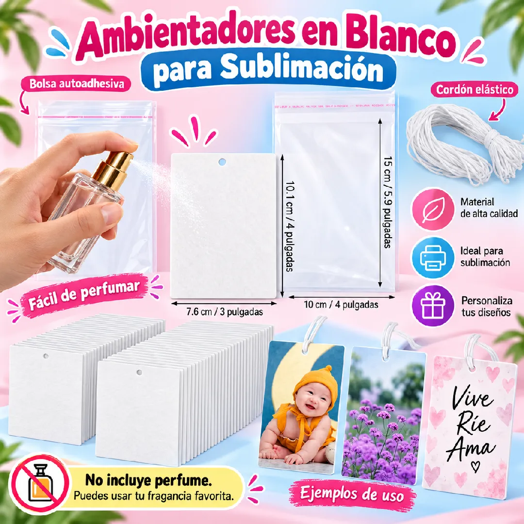 AMBIENTADOR EN BLANCO PARA SUBLIMACION