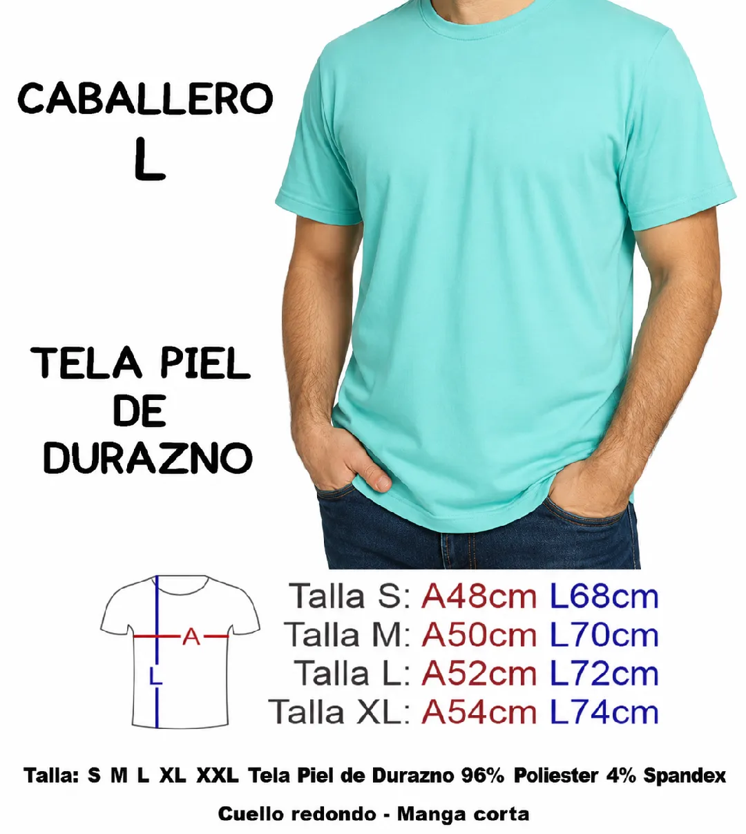 CAMISETA VERDE MENTA  PIEL DE DURAZNO CABALLERO  TALLA L