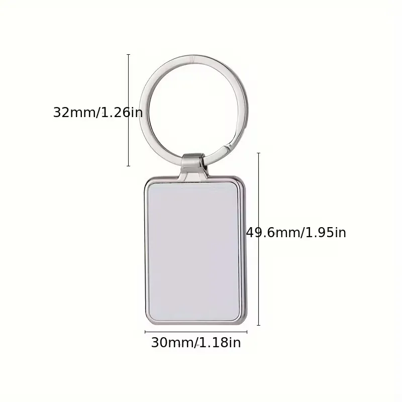 LLAVERO RECTANGULAR METÁLICO SUBLIMABLE 3x4.9 cm