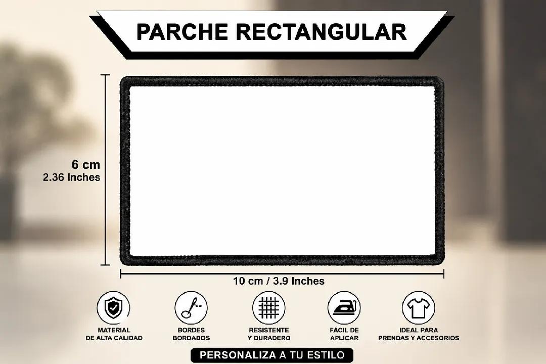 PARCHE RECTANGULAR PARA SUBLIMAR 