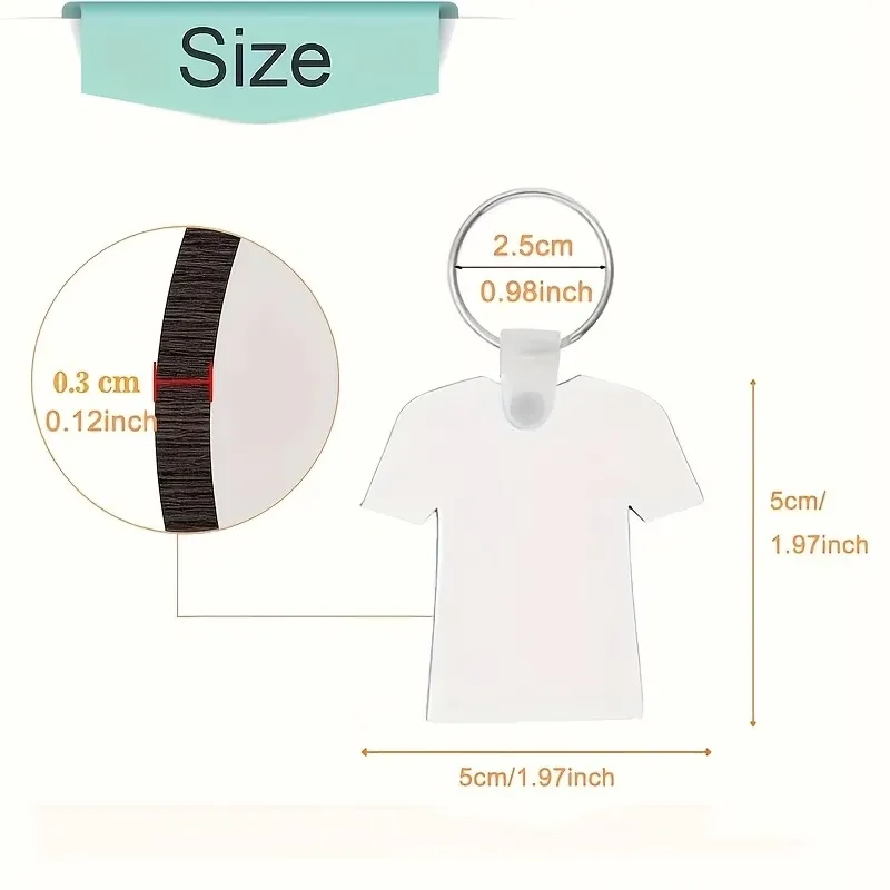 LLAVERO CAMISA 5X5 CM SUBLIMABLE MDF DOBLE CARA