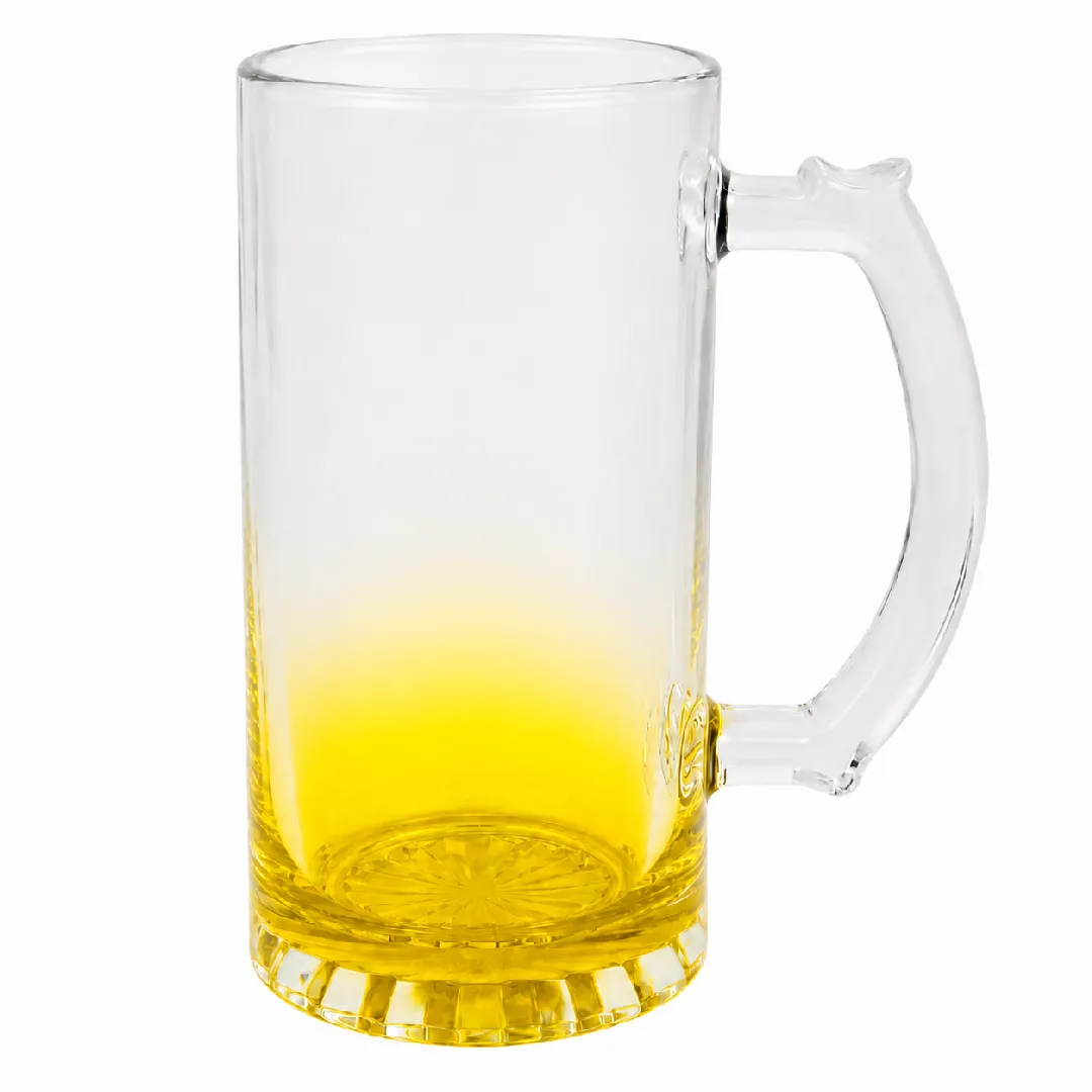 CERVECERO CRISTAL PARA SUBLIMAR COLOR AMARILLA 17 ONZAS