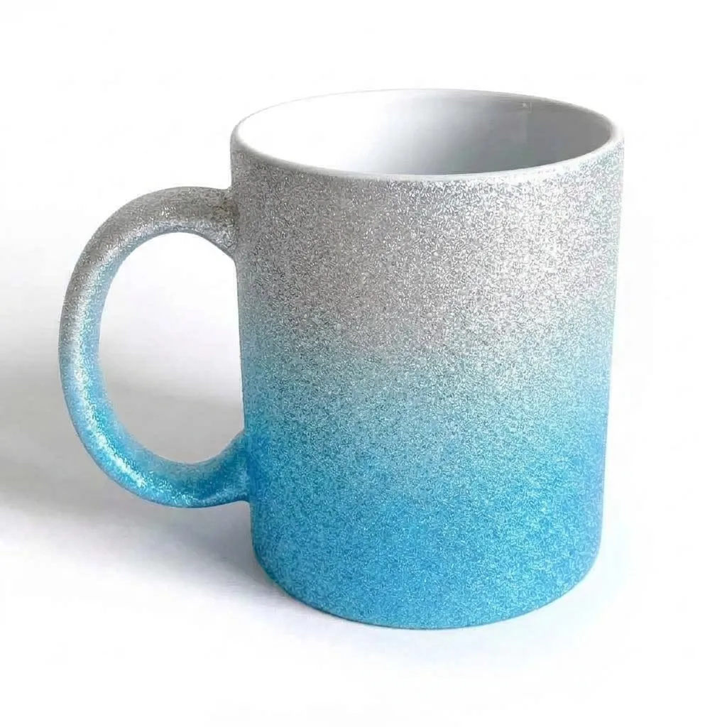 MUGS GLITTER PLATEDADO DEGRADO AZUL