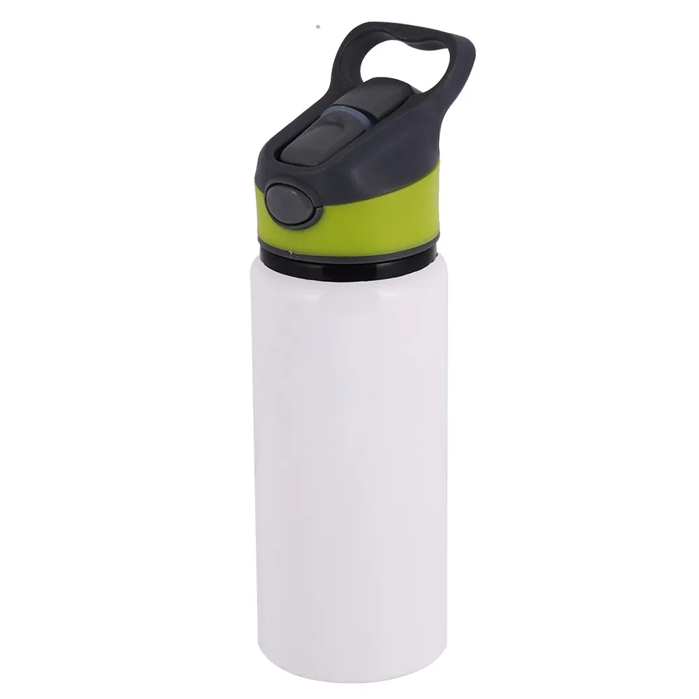 TERMO BOTON 600 ML BLANCO TAPA VERDE