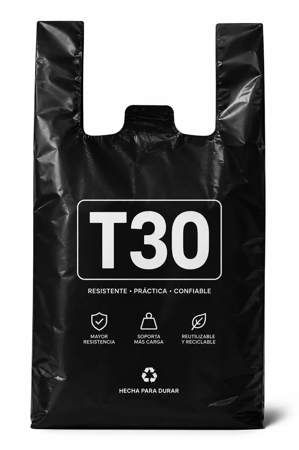 PAQUETE DE BOLSA T30 NEGRA X 100 UNIDADES