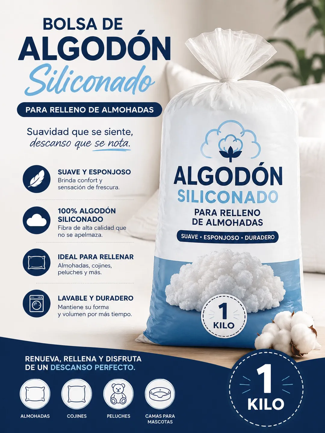 BOLSA DE ALGODON SILICONADO