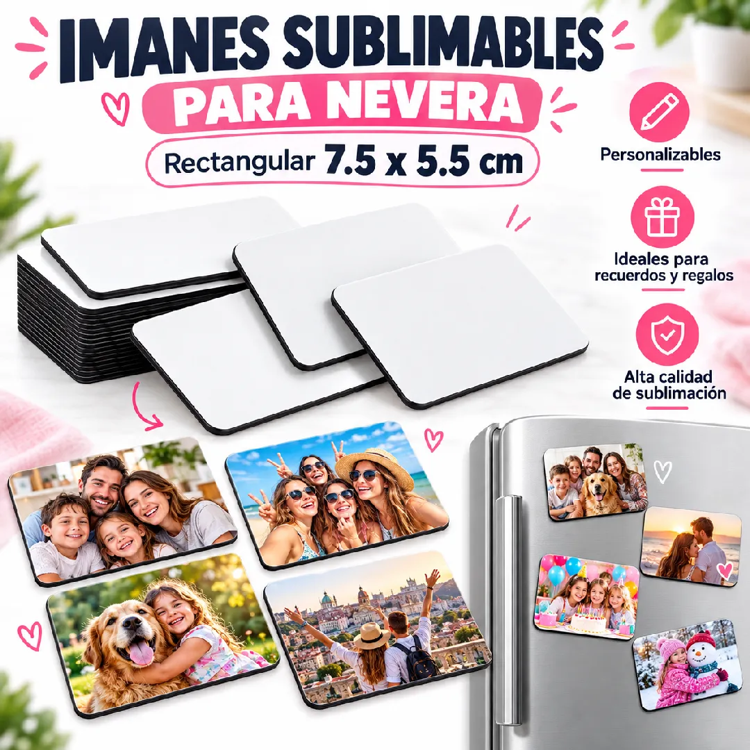 IMANES SUBLIMABLES PARA NEVERA 7.5 X 5.5 CM