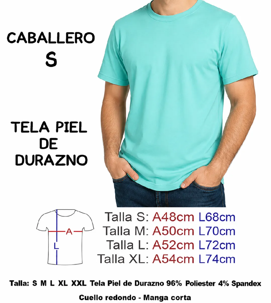 CAMISETA VERDE MENTA  PIEL DE DURAZNO CABALLERO  TALLA S
