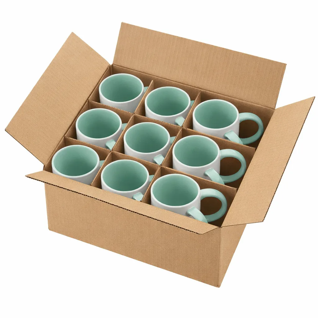 MUGS COLOR INTERNO Y OREJA VERDE MENTA POR 12 UNIDADES