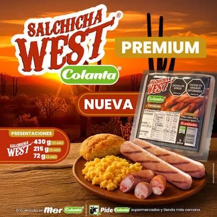 SALCHICHA WEST COLANTA X36G X2U