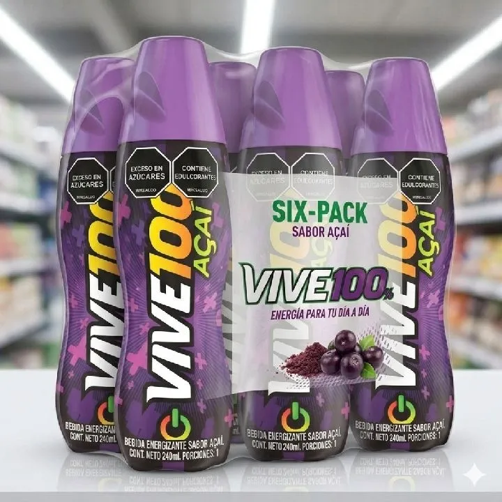 SIX PACK VIVE 100 ACAI 380ML