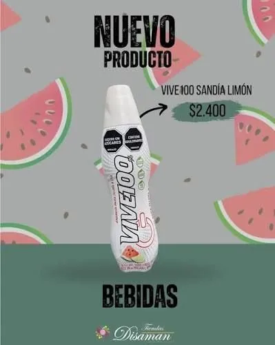 VIVE 100 SANDIA LIMON X6 240Ml