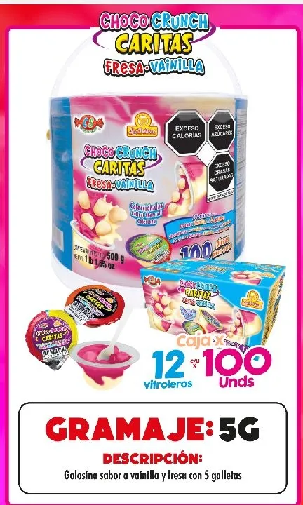 CHOCO CRUNCH FRESA-VAINILLA X100