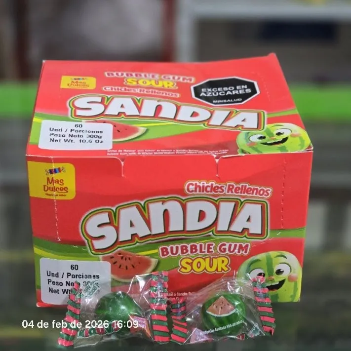 BOLA CHICLE SANDIA ACIDAx 60