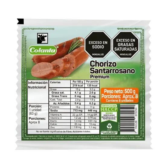 CHORIZO STA.RROSANO COLANTA X500G