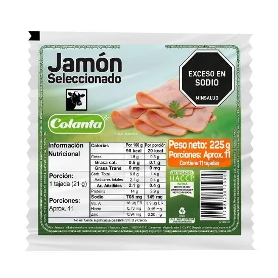 JAMON SELECCIONADO COLANTA X225G