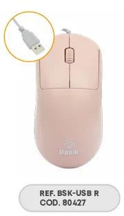 MOUSE ROSADO USB BASIK TECH