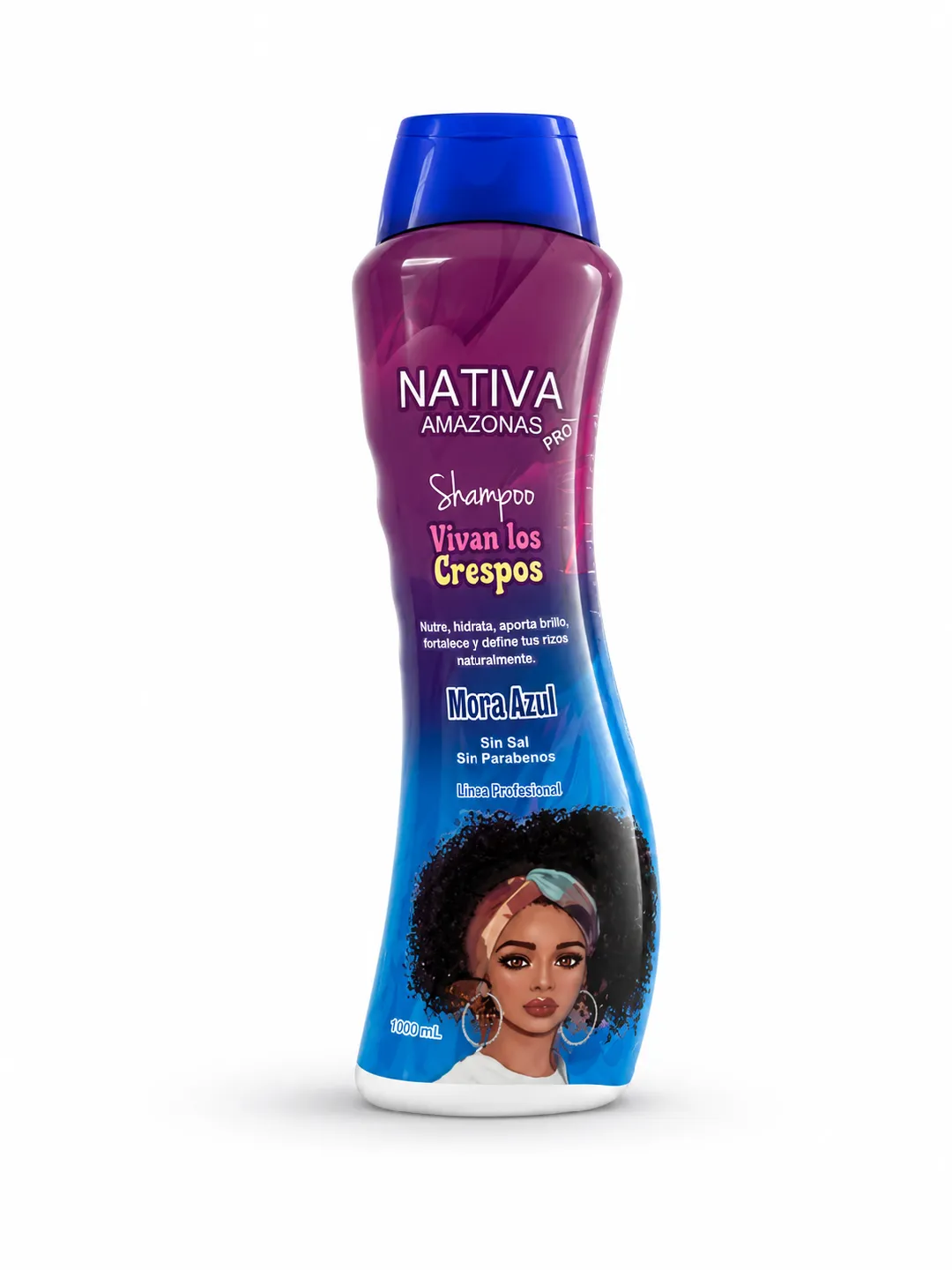 SHAMPOO NATIVA VIVAN LOS CRESPOS MORA AZUL X 1000 ML