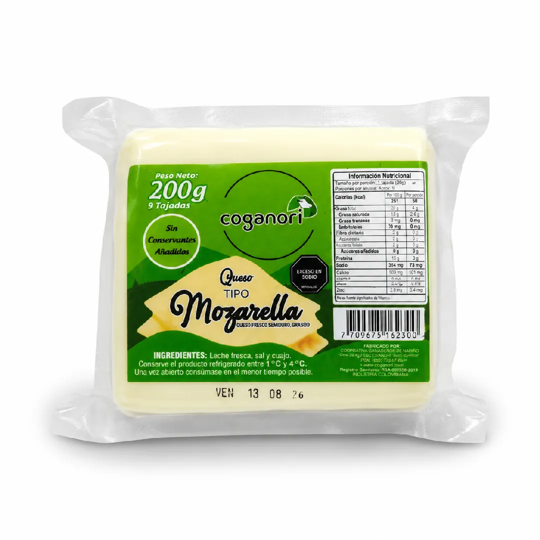 QUESO TIPO MOZARELLA COGANORI X 200 G