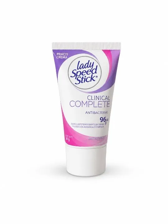 DESODORANTE LADY SPEED STICK CLINICAL COMPLETE POWDER PRACTI-CREMA X 30 GR