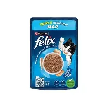 ALIMENTO HUMEDO GATOS FELIX TRIPLE DELICIOUS MAR X 85 G
