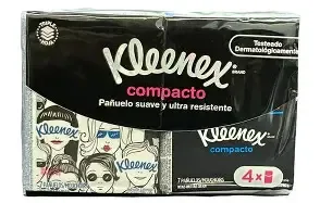 4 PAÑUELOS KLEENEX COMPACTO MINIPOCK TRIPLE HOJA