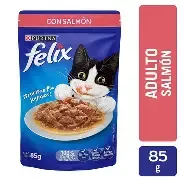 ALIMENTO HUMEDO GATOS FELIX CON SALMON X 85 G
