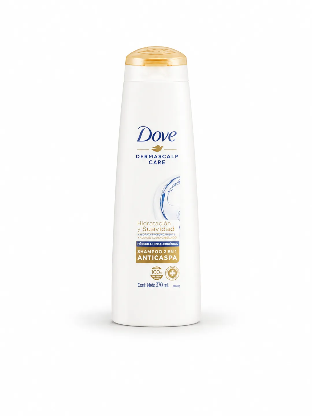SHAMPO DOVE HIDRATACION Y SUAVIDAD 2EN1 ANTICASPA X 370 ML