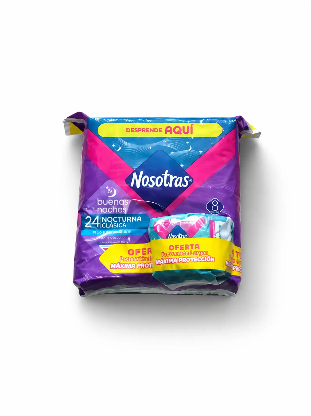 TOALLAS NOSOTRAS BUENAS NOCHES 24 NOTURNA CLASICA TELA+PROTECTORES LARGOS