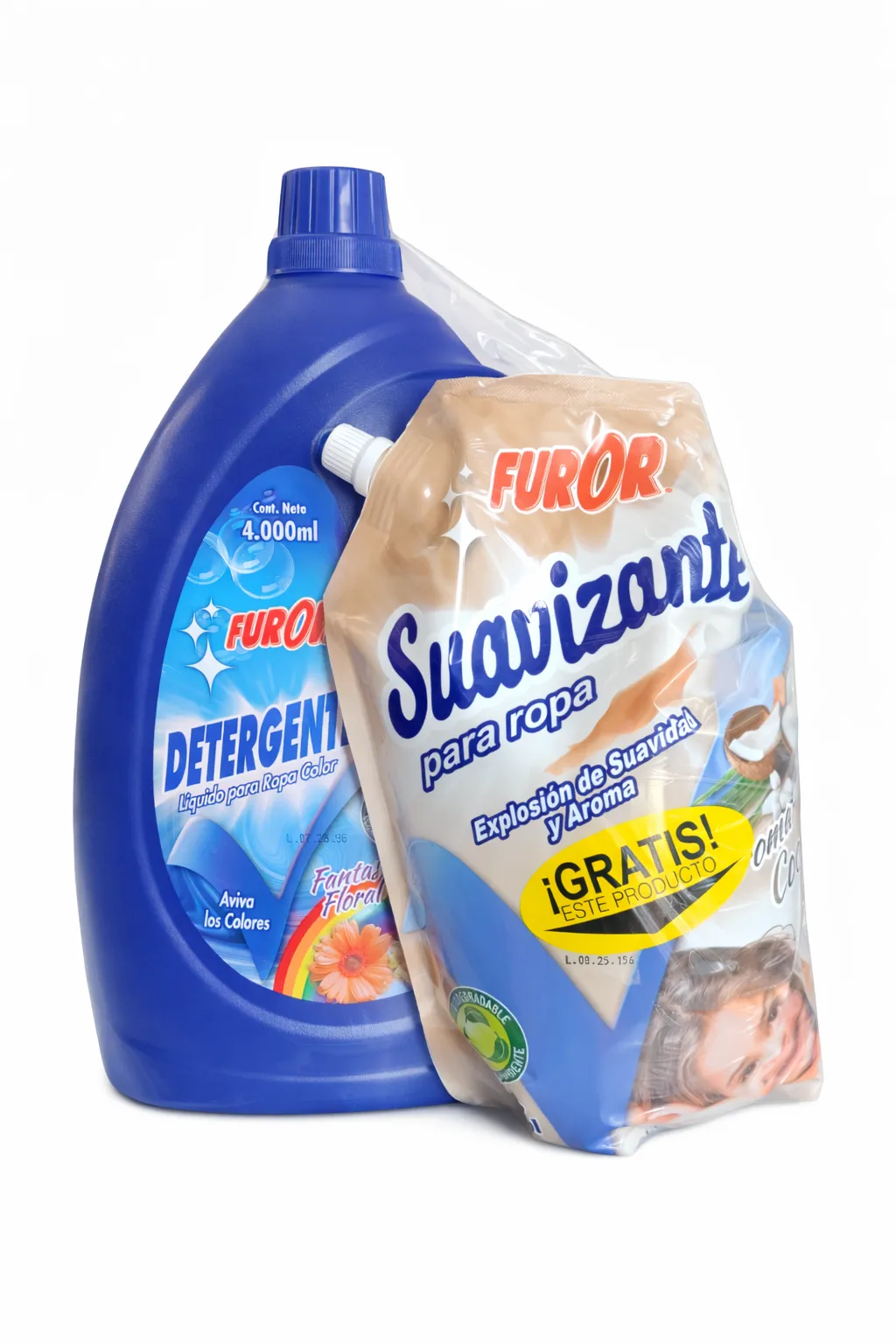 DETERGENTE LIQUIDO ROPA COLOR 4 LITROS + SUAVIZANTE DE COCO X 1800 ML