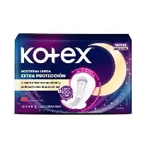 TOALLAS KOTEX NOTURNA LARGA EXTRA PROTECCION X 6 UNDS