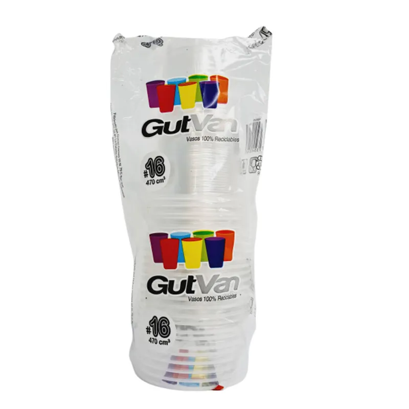 VASO 16 ONZAS TRANSPARENTE X 25 UNDS GUTVAN