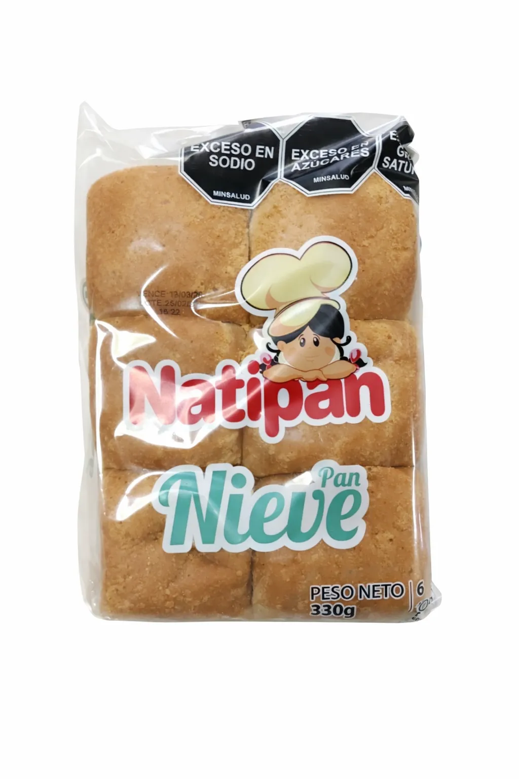 PAN NIEVE NATIPAN 330 G X 6 UNDS