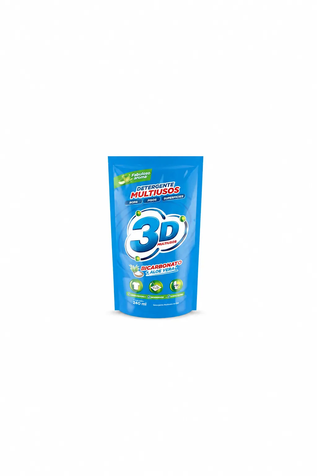 DETERGENTE 3D LIQUIDO MULTIUSOS MANZANA DP 240ML
