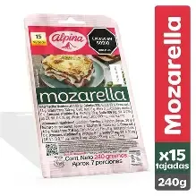 QUESO MOZARELLA 15 TAJADOS ALPINA X 240 G
