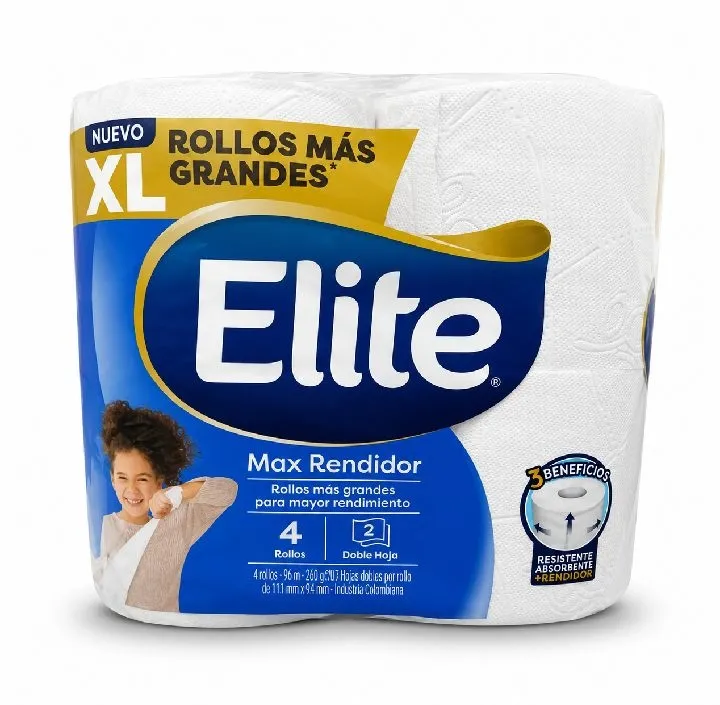 PAPEL HIGIENICO ELITE MAX RENDIDOR XL X 4