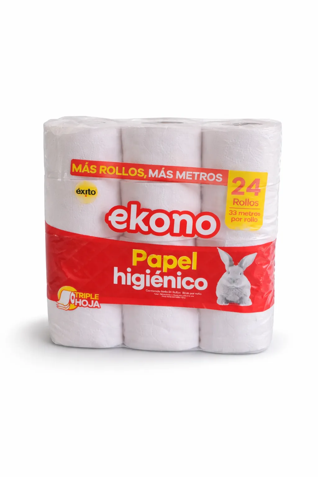 PAPEL HIGIENICO TRIPLE HOJA EKONO X 24 ROLLOS