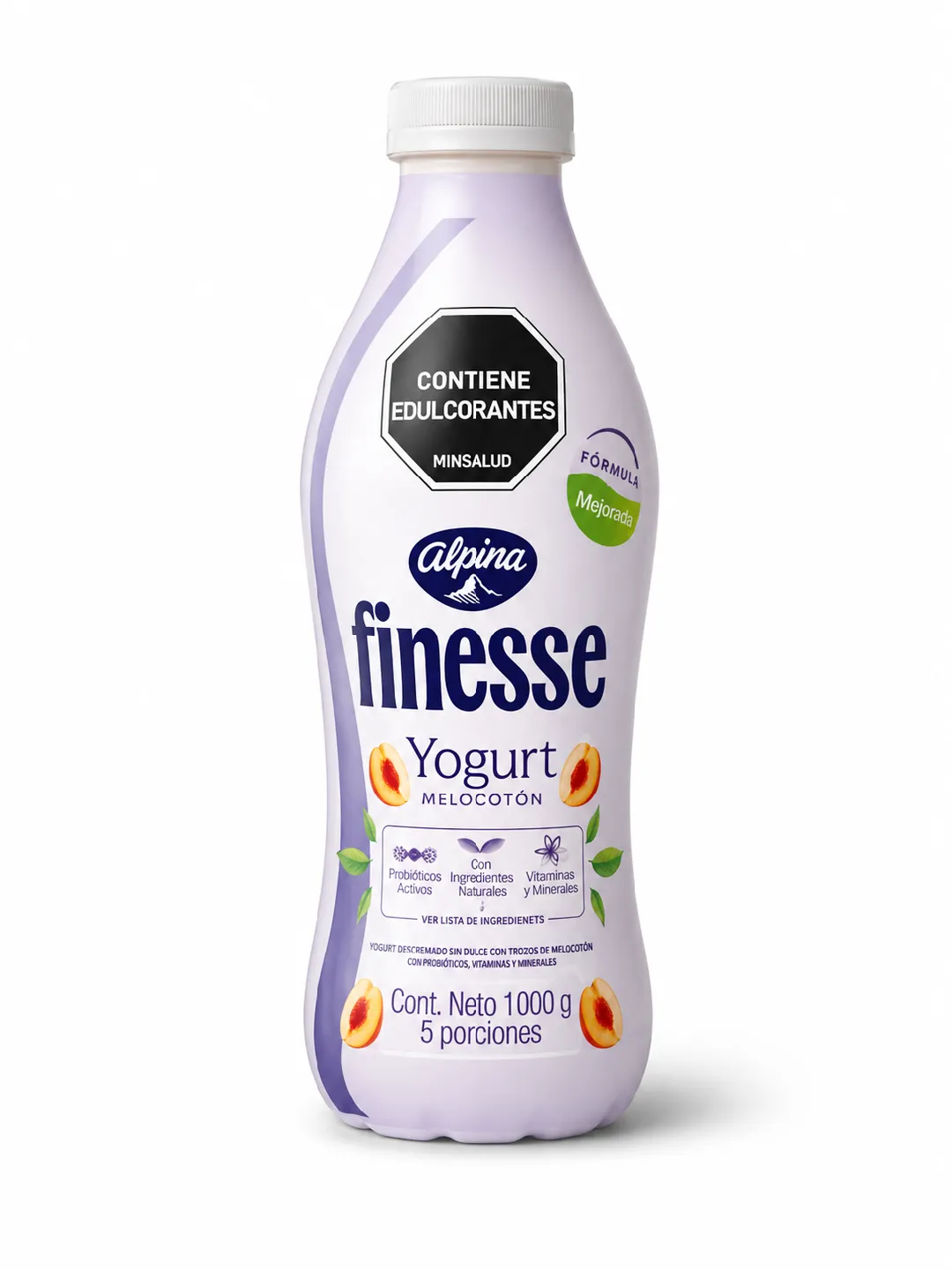 YOGURT FINESSE MELOCOTON BOTELLA X 1000 G