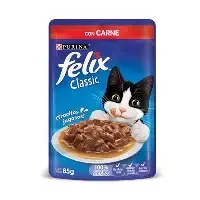 ALIMENTO HUMEDO GATOS FELIX CON CARNE X 85 G