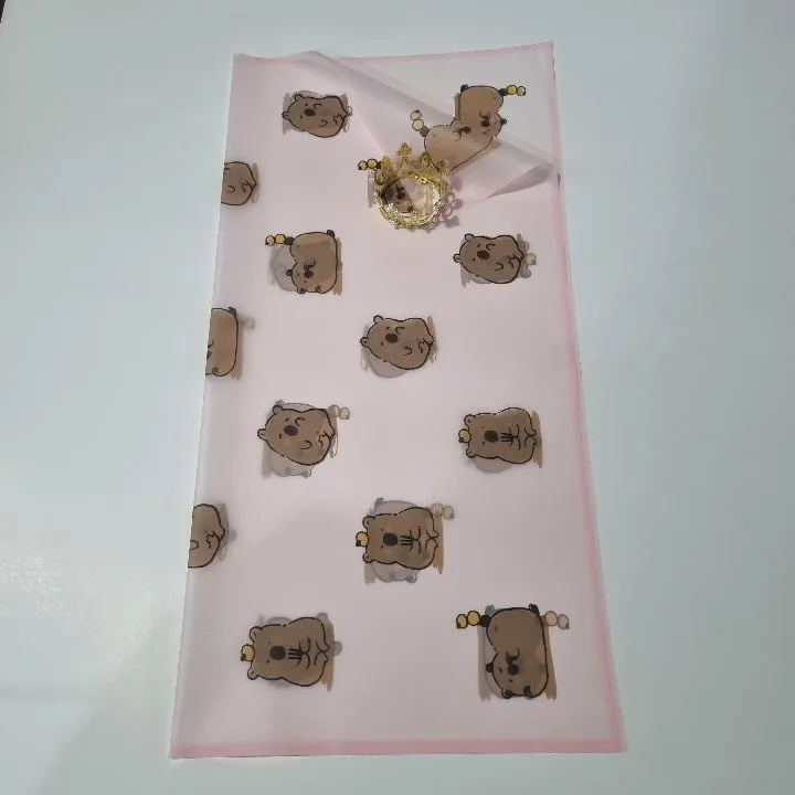 UNIDAD PAPEL COREANO ROSADO CAPIBARA TRASLÚCIDO