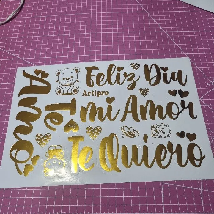 STICKER AMOR MODHJ8 DORADO