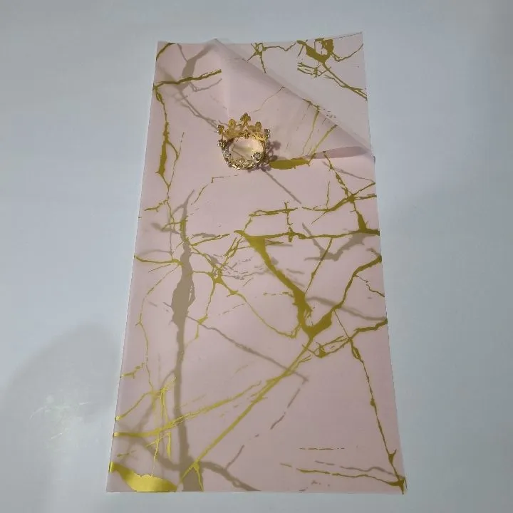 UNIDAD PAPEL COREANO ROSADO MARMOLEADO TRASLÚCIDO