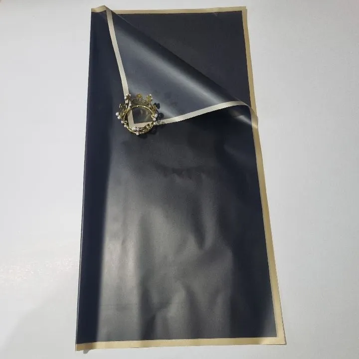 UNIDAD PAPEL COREANO BORDE DORADO TRASLÚCIDO