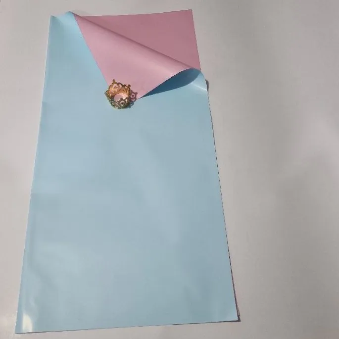 PAQUETE PAPEL COREANO CELESTE REVERSO ROSADO OSCURO MATE