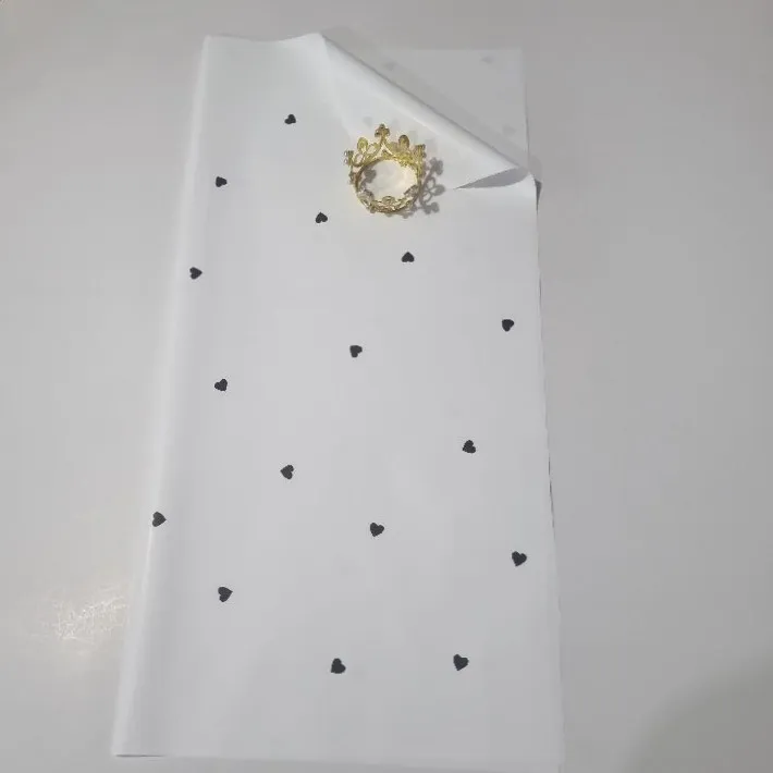 PAQUETE PAPEL COREANO BLANCO CORAZON NEGRO X PAQ(20U) MATE