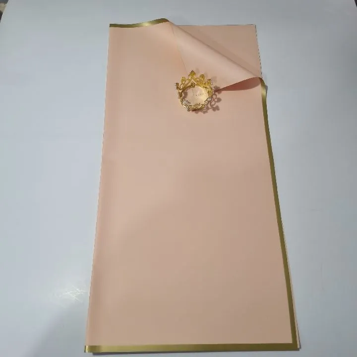 UNIDAD PAPEL COREANO MELON BEBE BORDE DORADO MATE