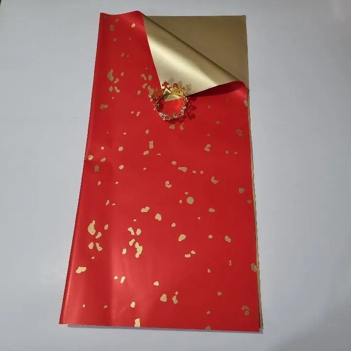 UNIDAD PAPEL COREANO ROJO CHISPA DORADO REVERSO MATE