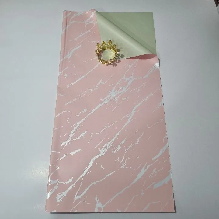 UNIDAD PAPEL COREANO ROSADO MARMOLEADO REVERSO VERDE MANZANA MATE