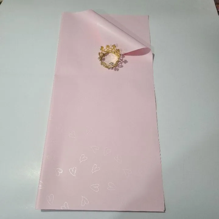 PAQUETE PAPEL COREANO ROSADO CORAZÓN BLANCO X PAQ(20U) MATE