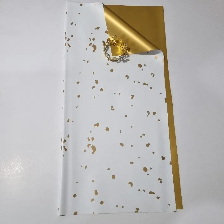 UNIDAD PAPEL COREANO BLANCO CHISPAS DORADO REVERSO DORADO MATE